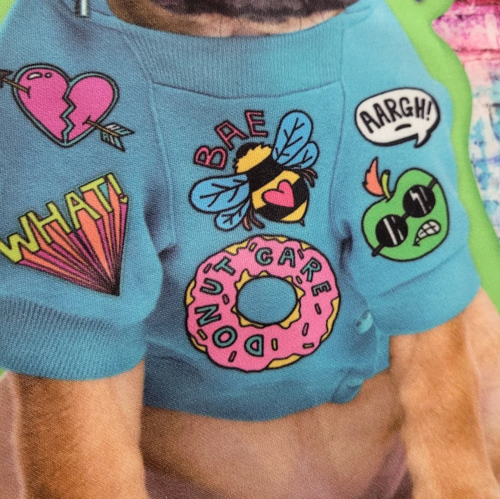 Drawstring Graffiti dog backpack